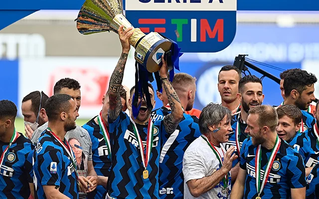 Top 5 European leagues: EPL, La Liga, Serie A, Bundesliga, Ligue 1 25 Milan celebrates Serie A victory 2021-2022 at San Siro Stadium