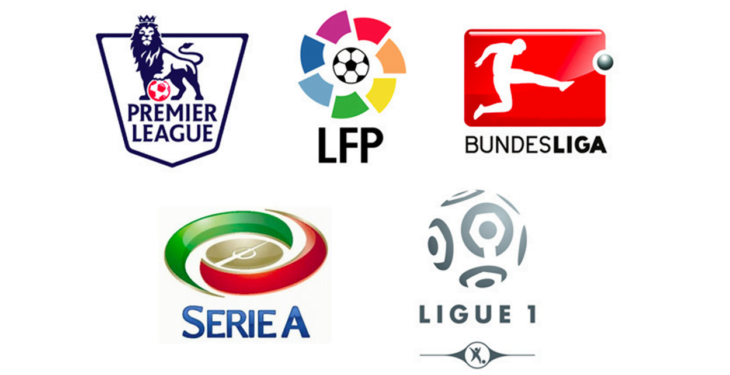 Top 5 European leagues: EPL, La Liga, Serie A, Bundesliga, Ligue 1